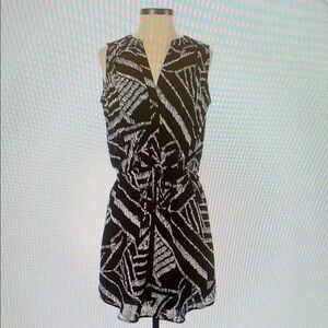 Black and White Sleeveless Dress